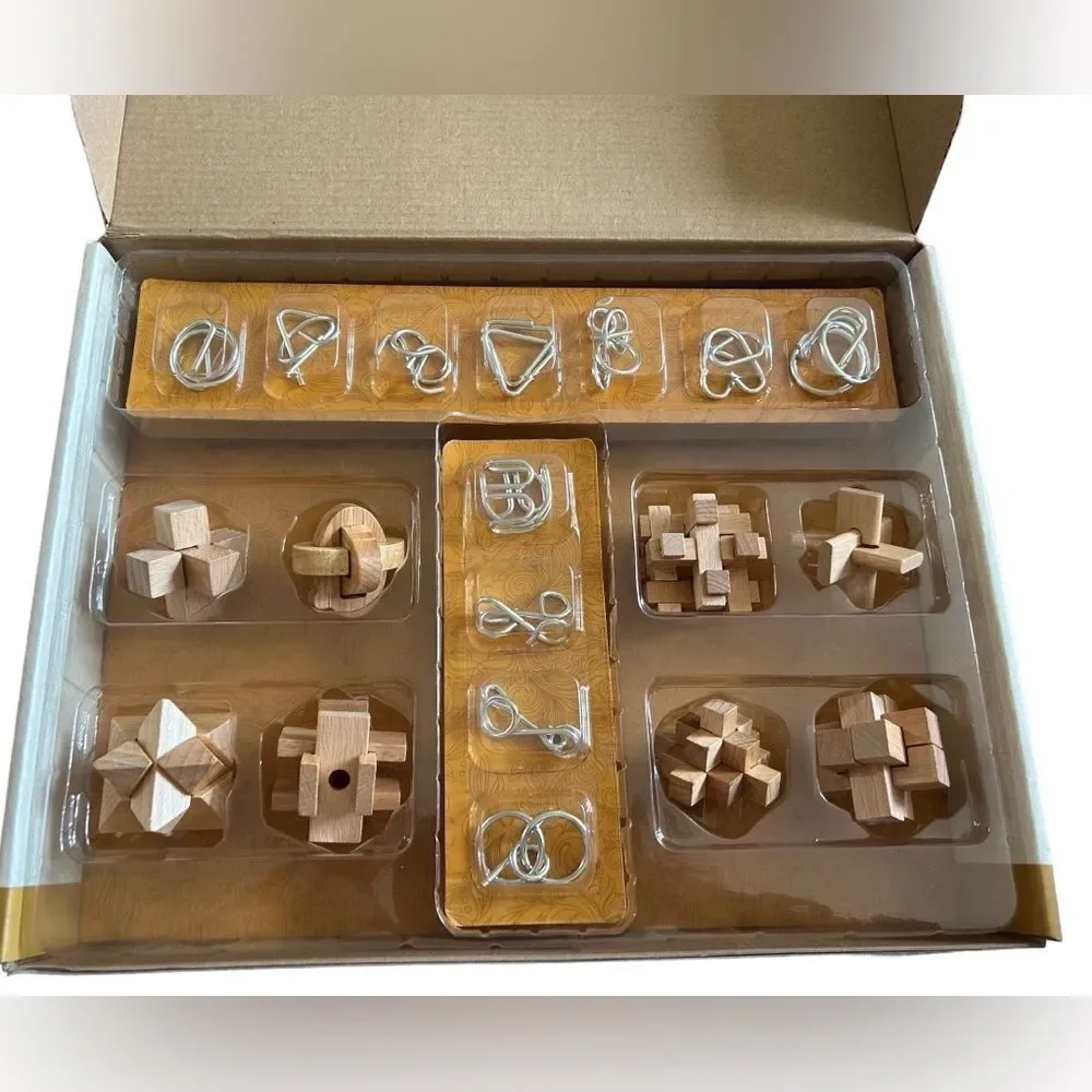 Brain Teaser Wooden and Metal Puzzles
